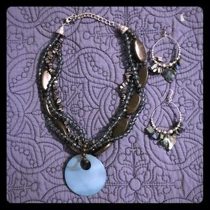 4-strand Necklace and Earring Set